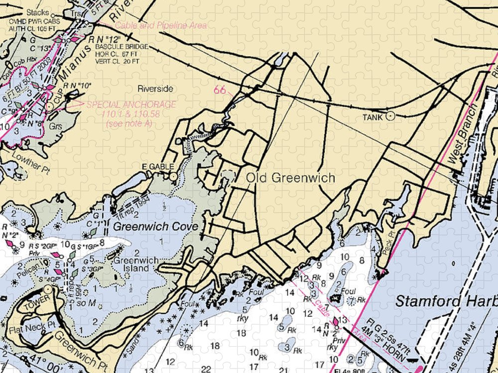 Old Greenwich Connecticut Nautical Chart Puzzle