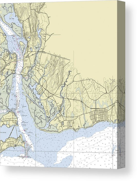 Old Lyme Connecticut Nautical Chart Canvas Print