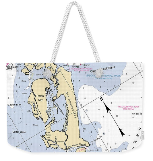 Old Rhodes Key -florida Nautical Chart _v2 - Weekender Tote Bag