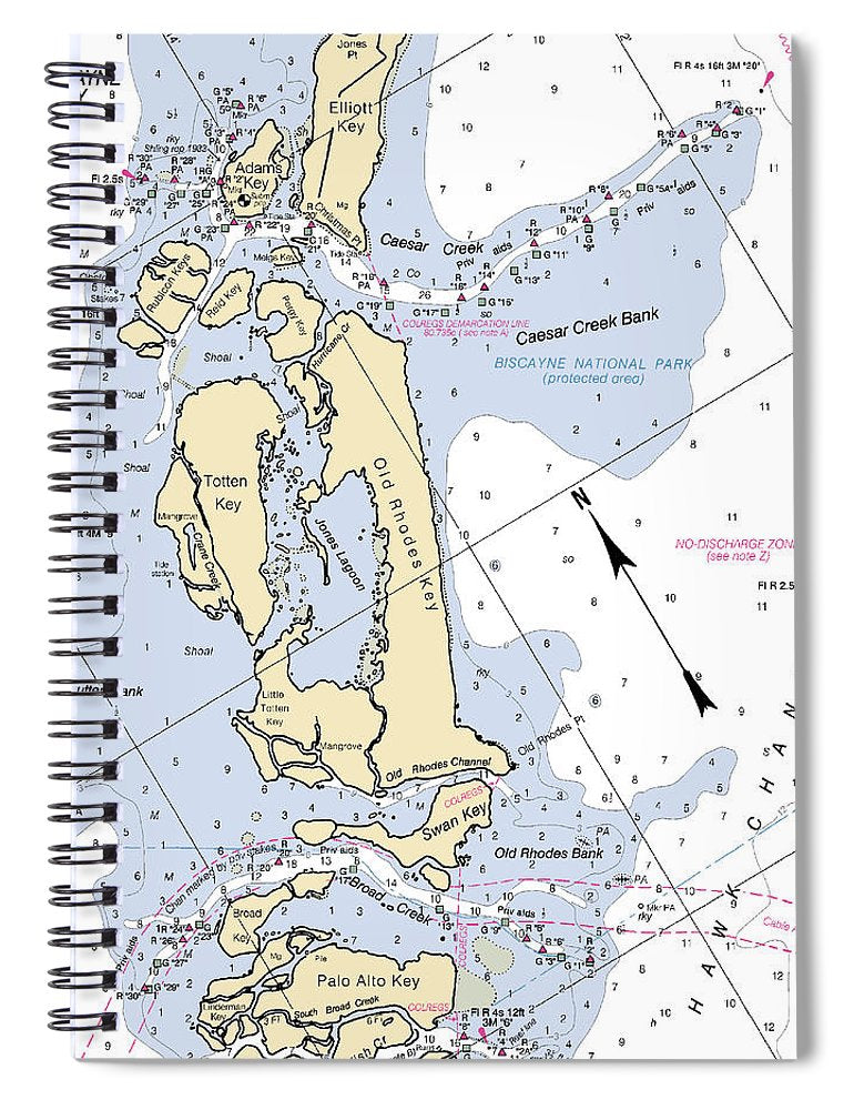 Old Rhodes Key  Florida Nautical Chart _V2 Spiral Notebook