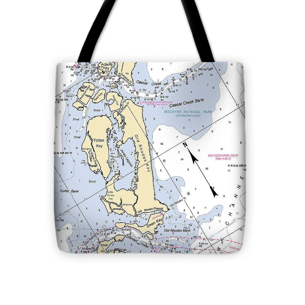 Old Rhodes Key -florida Nautical Chart _v2 - Tote Bag