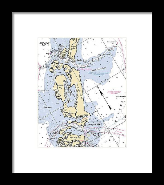 A beuatiful Framed Print of the Old Rhodes Key -Florida Nautical Chart _V2 by SeaKoast