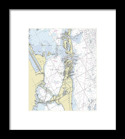 Old Rhodes Key Largo Florida Nautical Chart - Framed Print