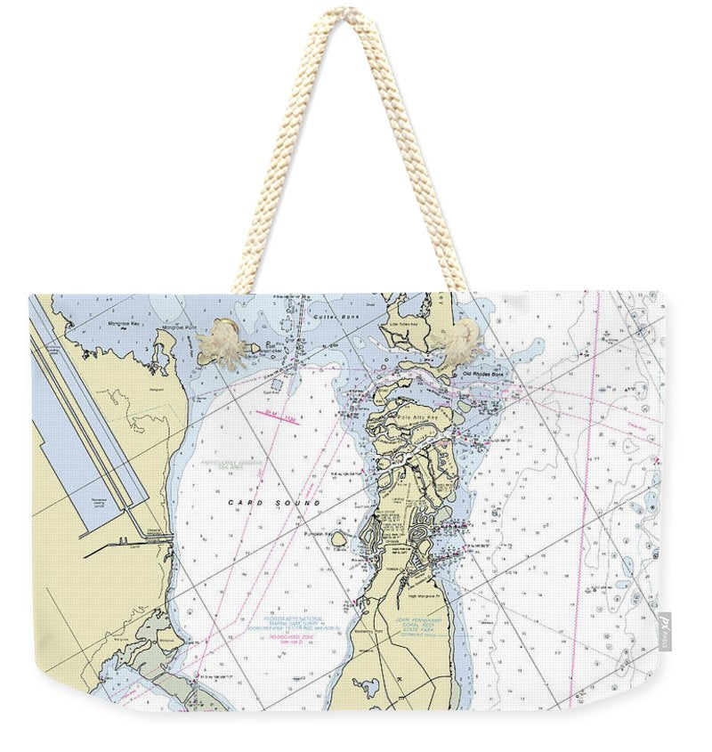 Old Rhodes Key Largo Florida Nautical Chart - Weekender Tote Bag