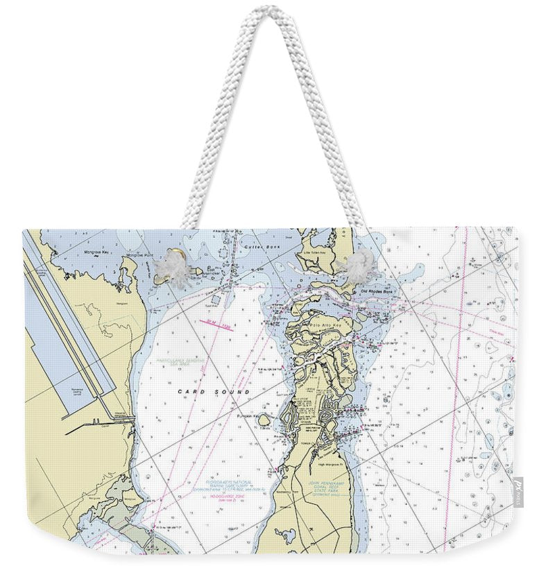 Old Rhodes Key Largo Florida Nautical Chart - Weekender Tote Bag