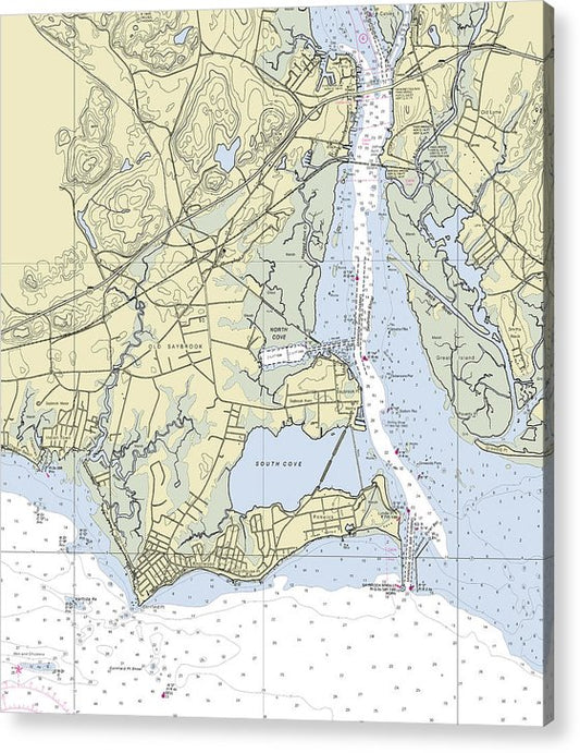 Old Saybrook Connecticut Nautical Chart  Acrylic Print