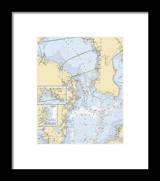 A beuatiful Framed Print of the Old-Tampa-Bay -Florida Nautical Chart _V6 by SeaKoast