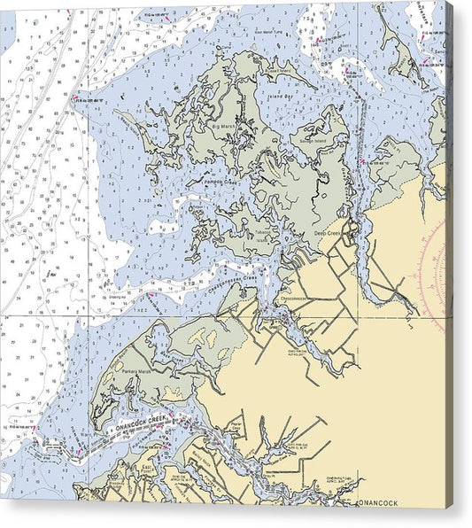 Onancock Creek-Virginia Nautical Chart  Acrylic Print