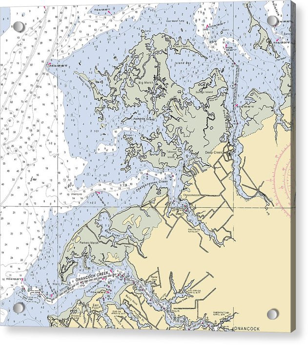 Onancock Creek-virginia Nautical Chart - Acrylic Print