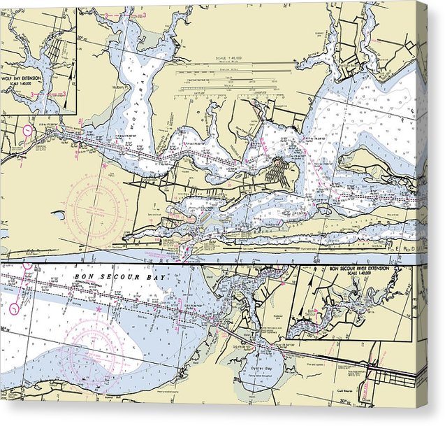 Orange Beach Alabama Nautical Chart Canvas Print