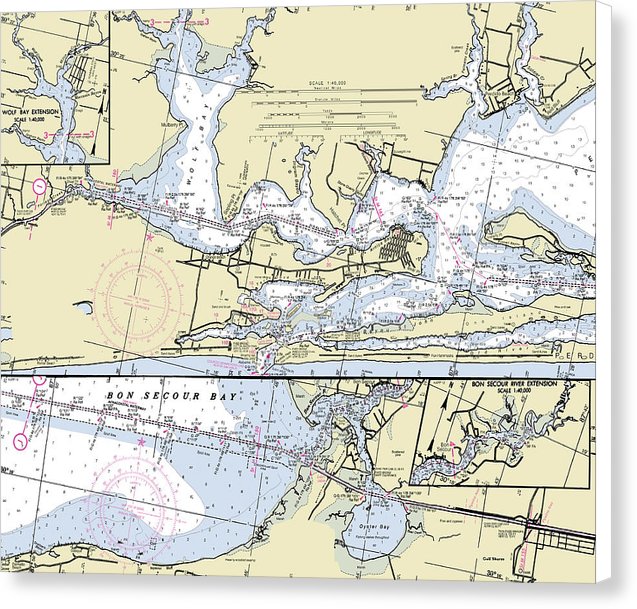 Orange Beach Alabama Nautical Chart - Canvas Print