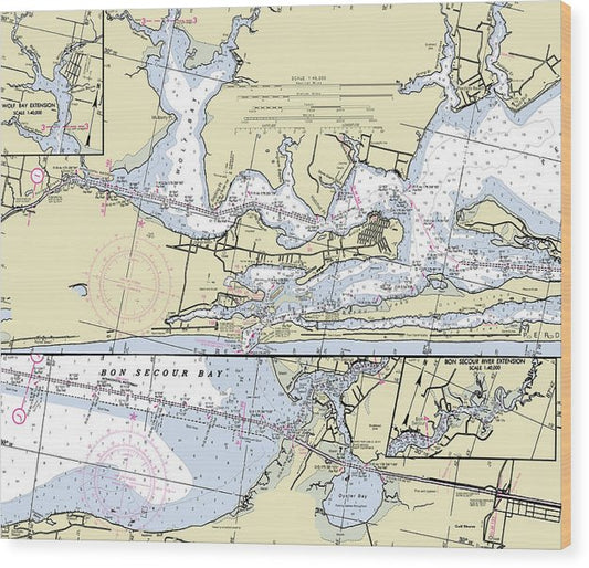 Orange Beach Alabama Nautical Chart Wood Print