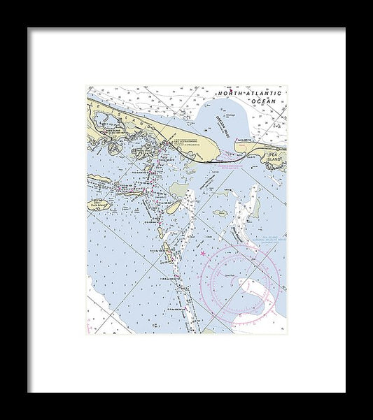Oregon Inlet North Carolina Nautical Chart - Framed Print