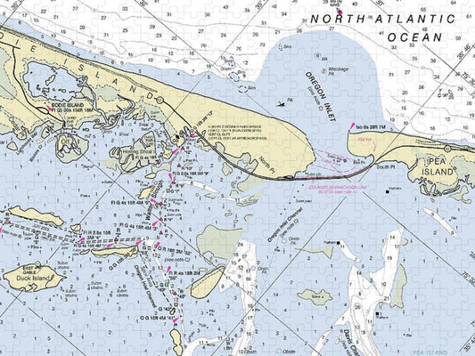 Oregon Inlet North Carolina Nautical Chart Puzzle