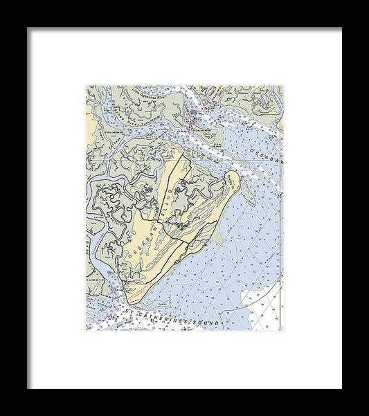 A beuatiful Framed Print of the Ossabaw Island-Georgia Nautical Chart by SeaKoast