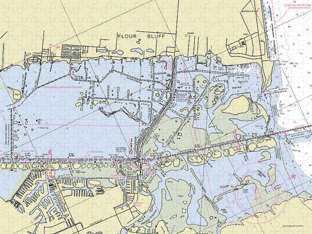Padre Island And Flour Bluff Texas Nautical Chart Puzzle