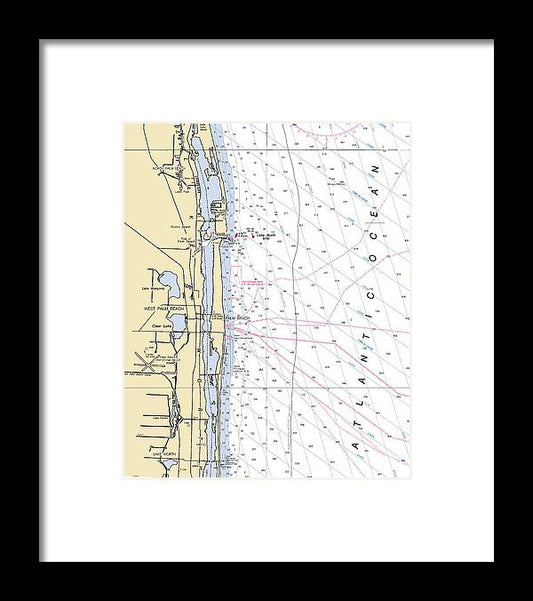 A beuatiful Framed Print of the Palm Beach-Florida Nautical Chart by SeaKoast
