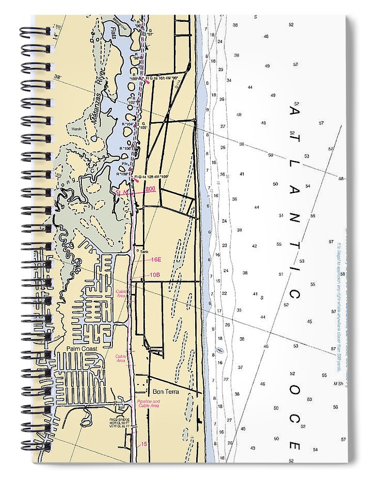 Palm Coast  Florida Nautical Chart _V6 Spiral Notebook