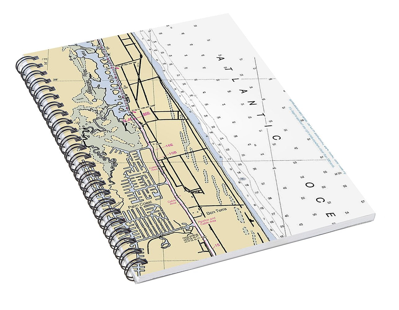 Palm-coast -florida Nautical Chart _v6 - Spiral Notebook