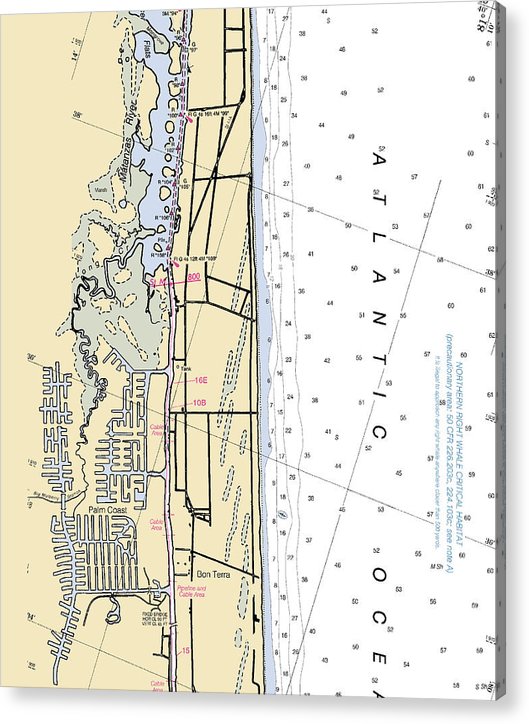 Palm-Coast -Florida Nautical Chart _V6  Acrylic Print