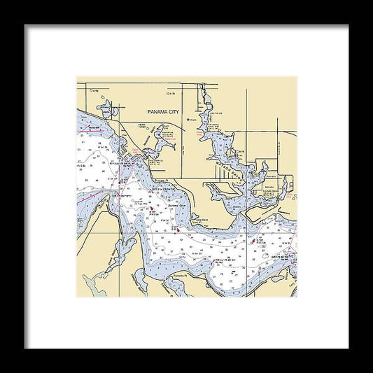 A beuatiful Framed Print of the Panama City -Florida Nautical Chart _V2 by SeaKoast