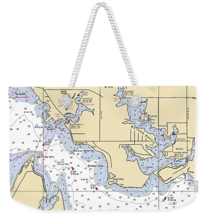 Panama City -florida Nautical Chart _v2 - Weekender Tote Bag