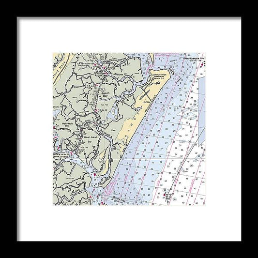A beuatiful Framed Print of the Parramore Island-Virginia Nautical Chart by SeaKoast