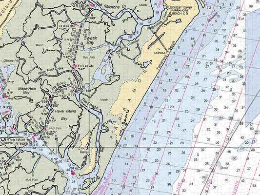 Parramore Island Virginia Nautical Chart Puzzle