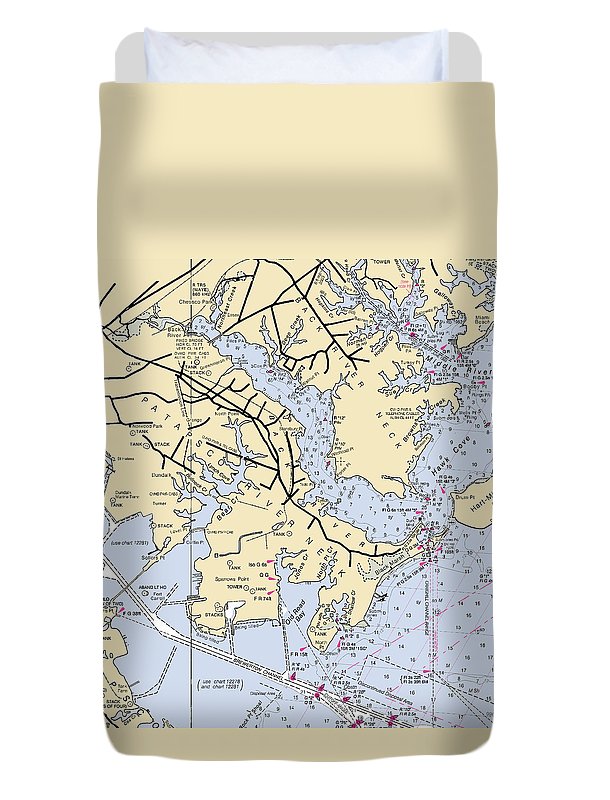 Patapsco River Neck-maryland Nautical Chart - Duvet Cover