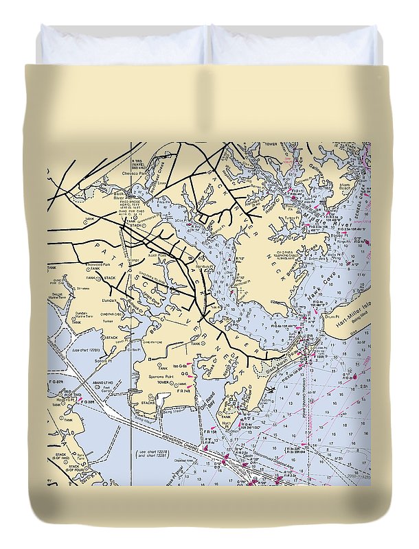 Patapsco River Neck-maryland Nautical Chart - Duvet Cover