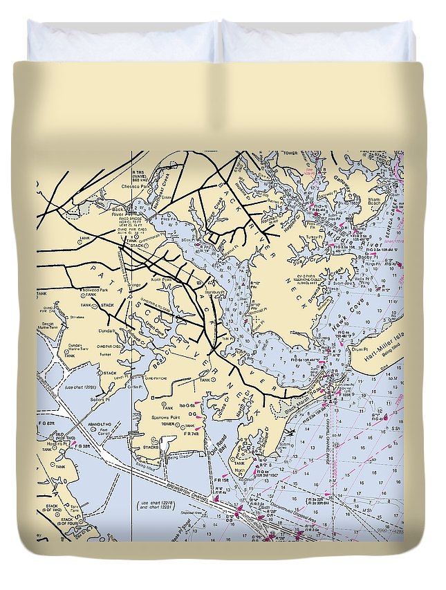 Patapsco River Neck-maryland Nautical Chart - Duvet Cover