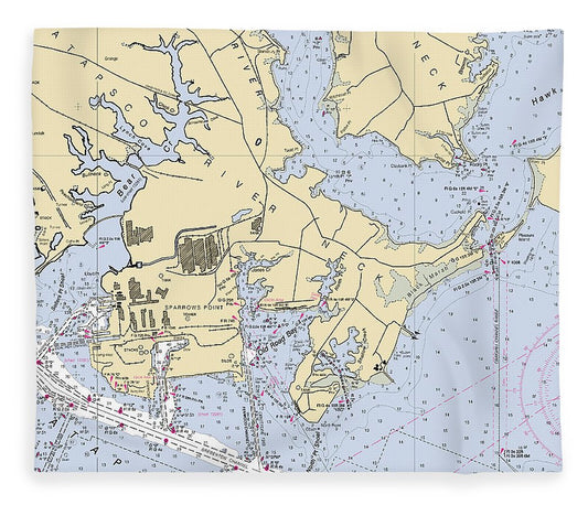 Patapsco River Neck  Maryland Nautical Chart _V2 Blanket