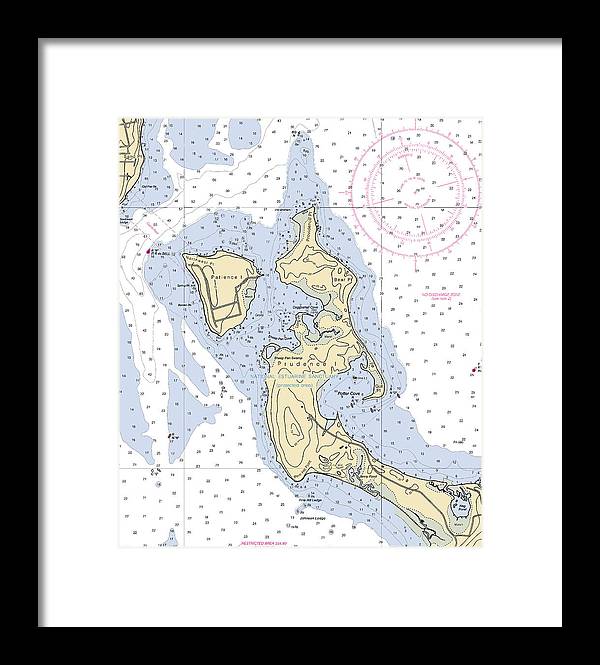 Patience Island-rhode Island Nautical Chart - Framed Print