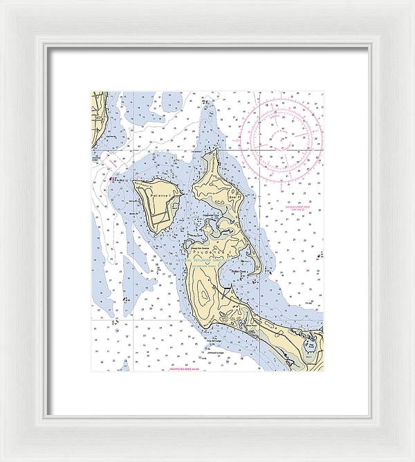 Patience Island-rhode Island Nautical Chart - Framed Print