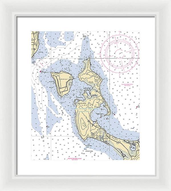 Patience Island-rhode Island Nautical Chart - Framed Print