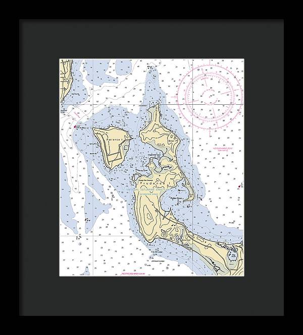 Patience Island-rhode Island Nautical Chart - Framed Print