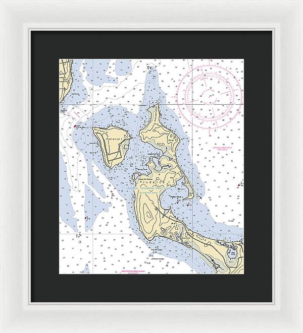 Patience Island-rhode Island Nautical Chart - Framed Print