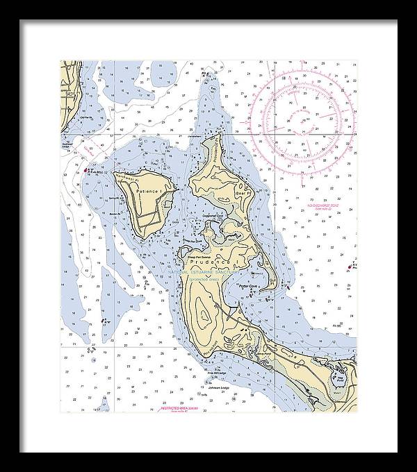 Patience Island-rhode Island Nautical Chart - Framed Print