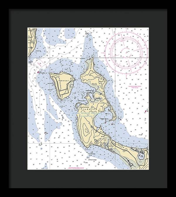 Patience Island-rhode Island Nautical Chart - Framed Print