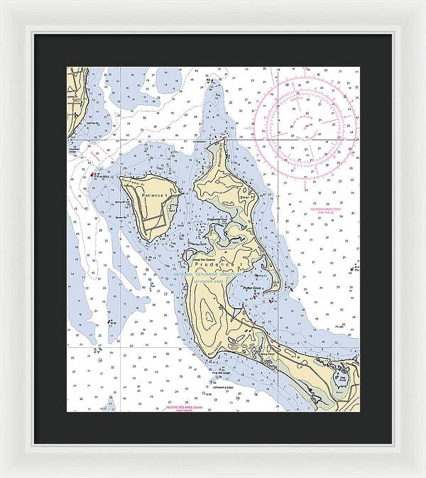 Patience Island-rhode Island Nautical Chart - Framed Print