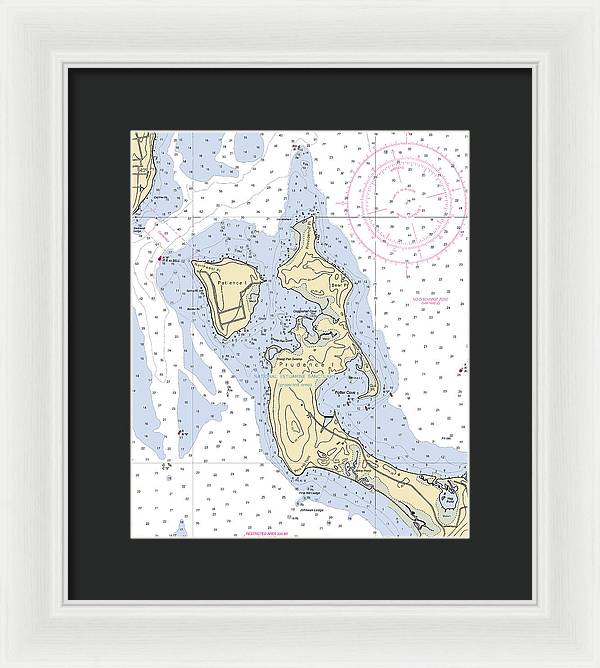 Patience Island-rhode Island Nautical Chart - Framed Print