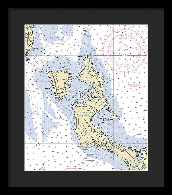 Patience Island-rhode Island Nautical Chart - Framed Print