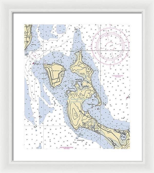 Patience Island-rhode Island Nautical Chart - Framed Print