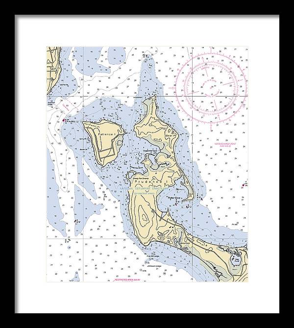 Patience Island-rhode Island Nautical Chart - Framed Print