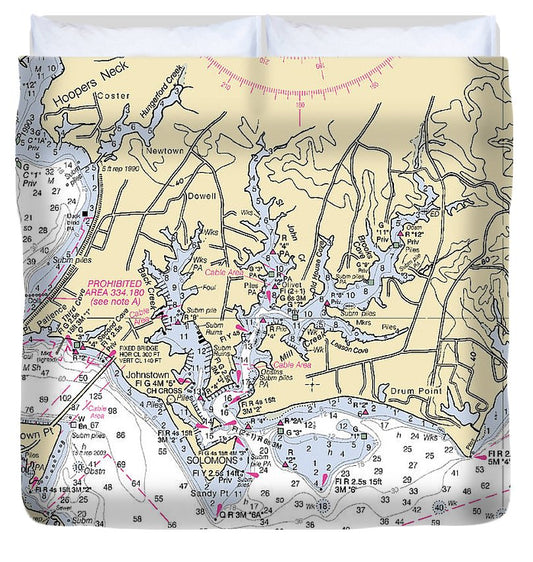 Patience Maryland Nautical Chart Duvet Cover