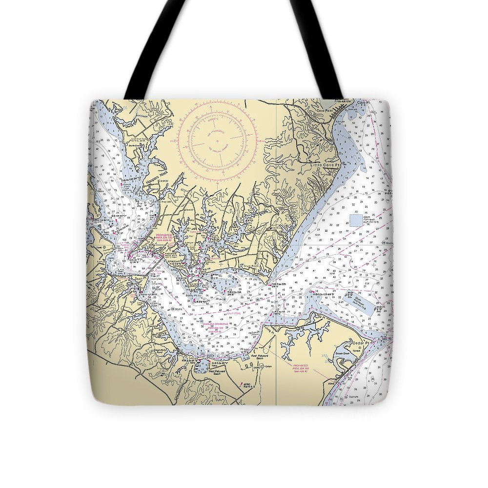 Patuxent River Cedar Point-maryland Nautical Chart - Tote Bag