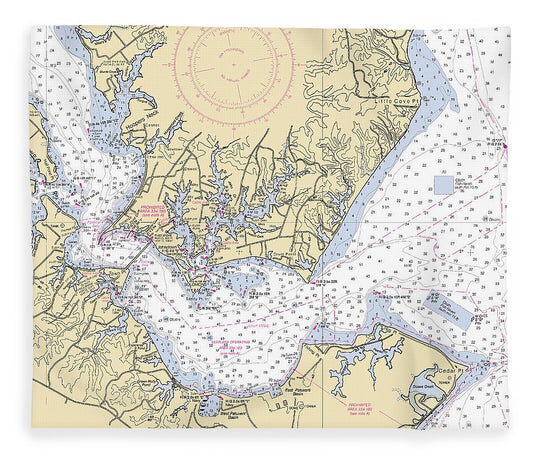 Patuxent River Cedar Point Maryland Nautical Chart Blanket