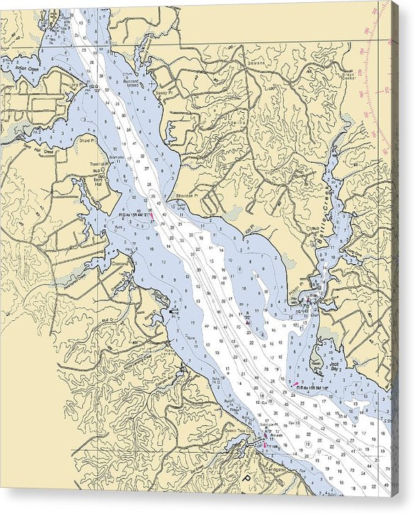 Patuxent River-Maryland Nautical Chart  Acrylic Print