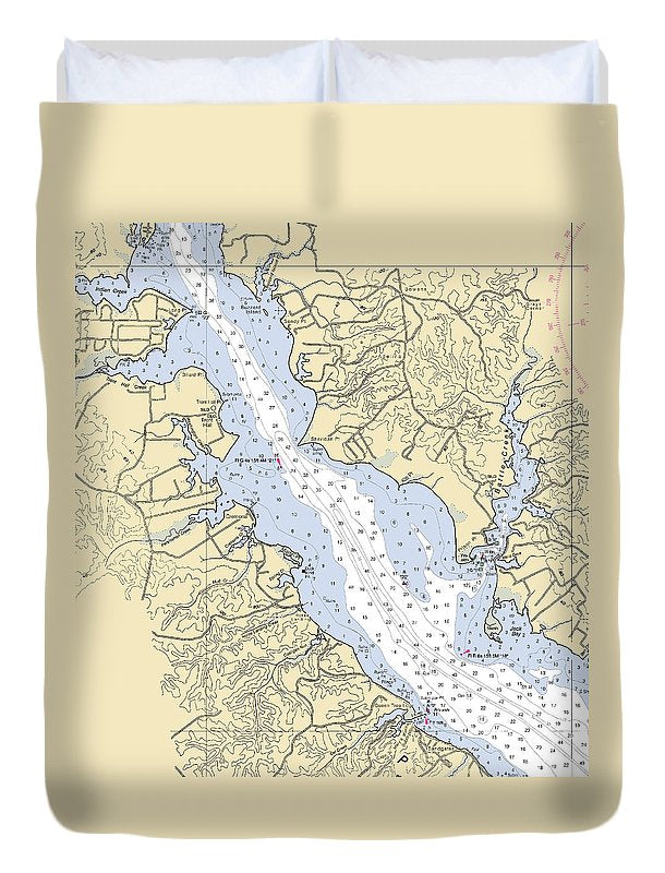 Patuxent River-maryland Nautical Chart - Duvet Cover