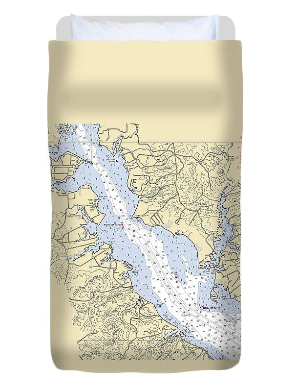 Patuxent River-maryland Nautical Chart - Duvet Cover